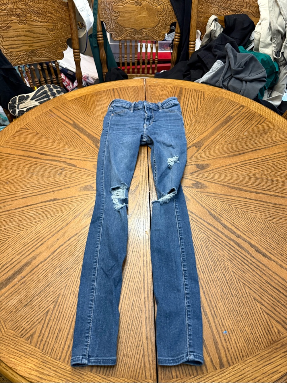 Hollister Women's Blue Ripped Skinny Jeans